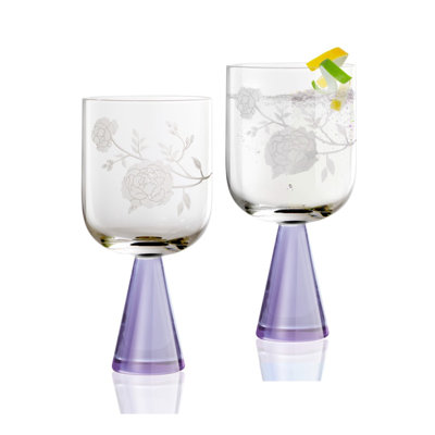 Peony Purple Goblet set of 2