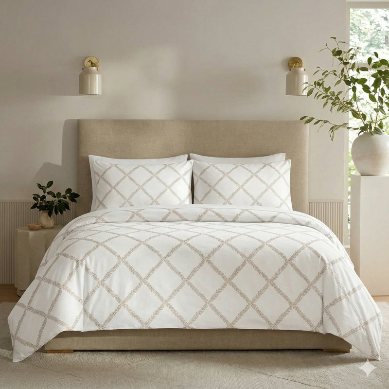 Laurel Trail Linen Duvet Cover Set with Pillowcases Quilt Cover Soft and Breathable