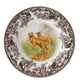 Spode Woodland Dogs Salad Plate 8" Golden Ret