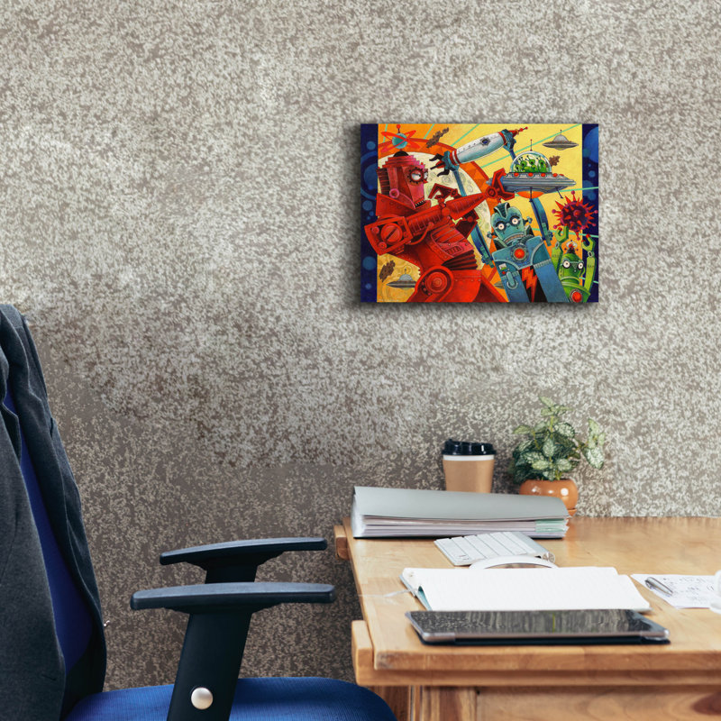 Art mural sur toile Williston Forge «Robotic Uprising» par David Galchutt, H 12 po x l 16 po x P 0,75 po