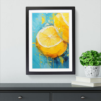 Lemon Fruit Gestural No.2 - Framed Print