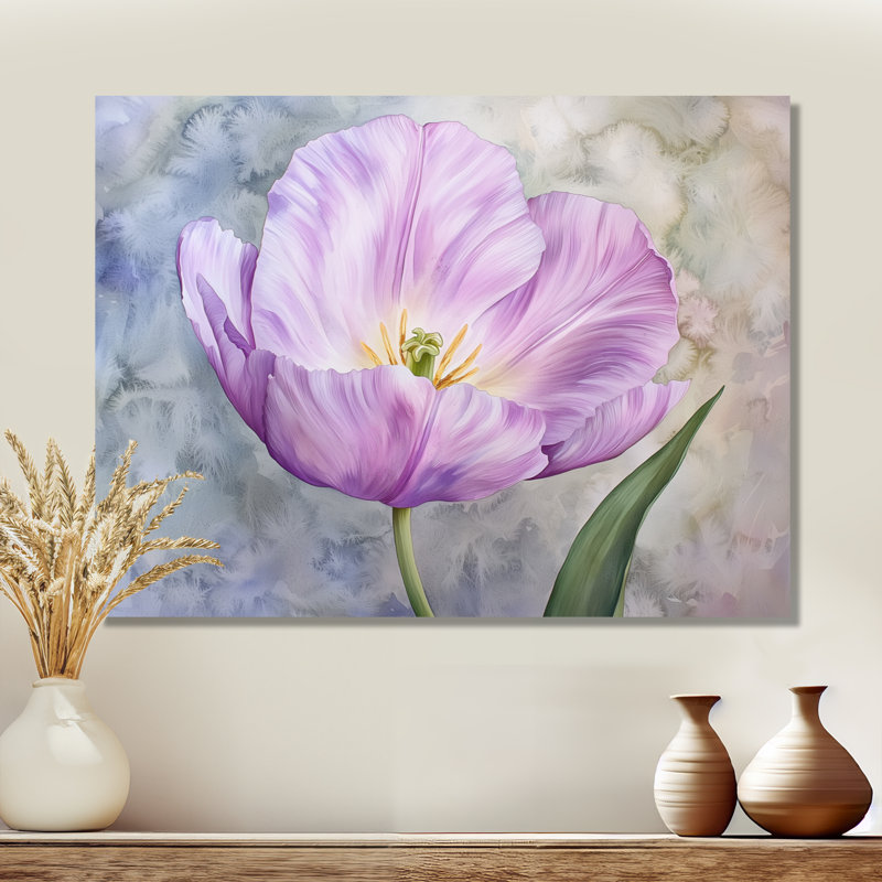 Radiant fleur de tulipe mauve IV, H 12 po x l 20 po x P 0,84 po