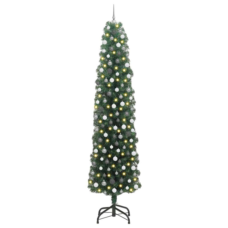 vidaXL Artificial Christmas Tree with 300 LEDs with Stand Green, 7.87 ft