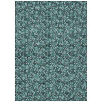 Dejahn Washable Floral Indoor / Outdoor Rug