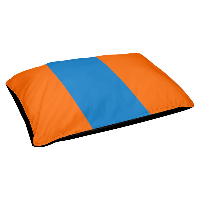 Coussin pour chien Tampa Bay, Grand (l 40 po x P 30 po x H 14 po), Rouge-orange / bleu / rouge-orange
