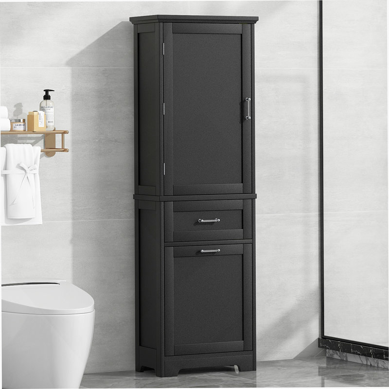 Tall Bathroom Storage Cabinet with Adjustable Shelf