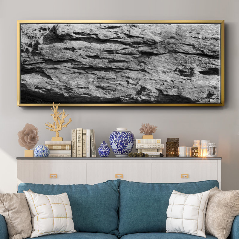 Found Textures XV- Framed Canvas, 24" H x 60" W