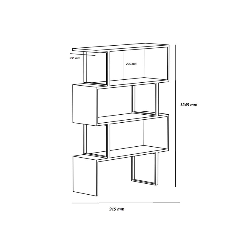 Orm 125cm H x 90cm Standard Bookcase, Blue/White