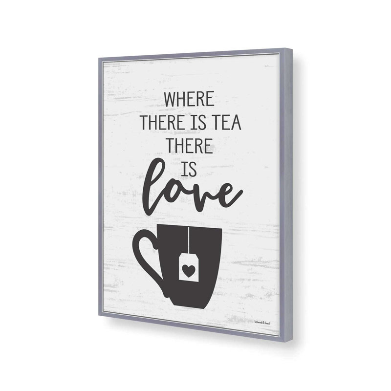 «Where There is Tea» par Art texturé, L 12 po x H 16 po, Argent, Impression encadrée