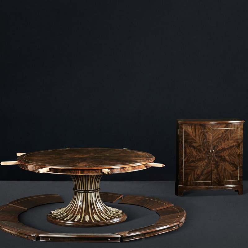 Round Mahogany Wood Dining Table