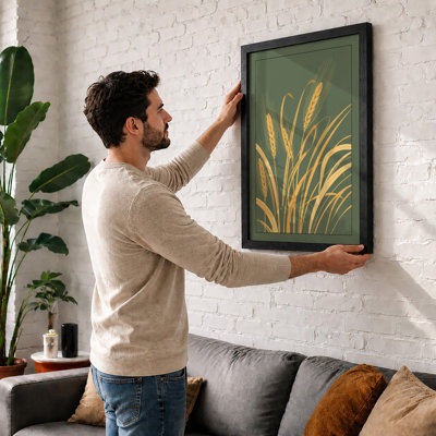 Golden Wheat Study Botanical - Framed Print