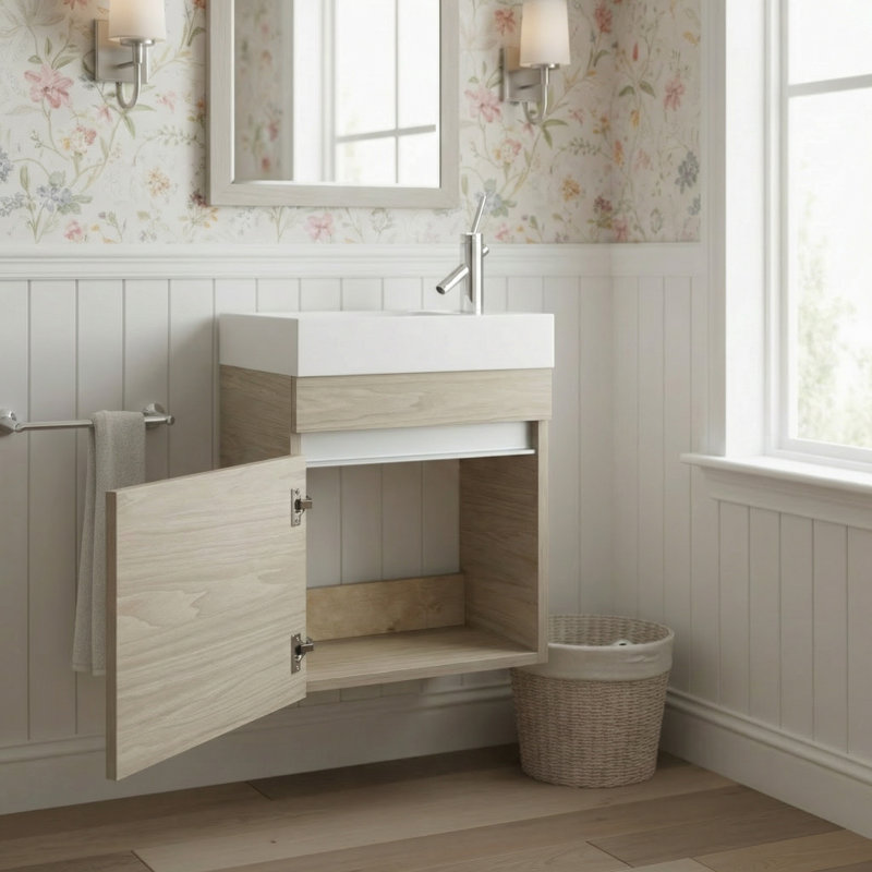 Ensemble de meuble-lavabo mural simple 18 po, Première lueur