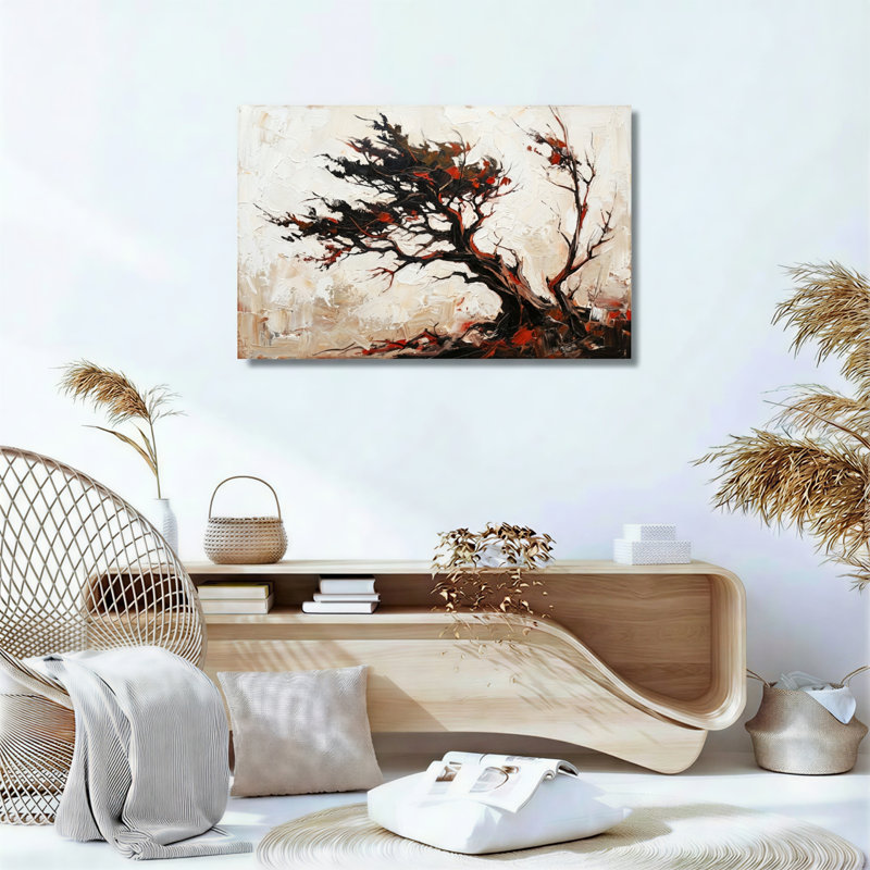 Ensemble de 1 tableau abstrait sur toile représentant un arbre, 18"H x 24"W, Wrapped Canvas