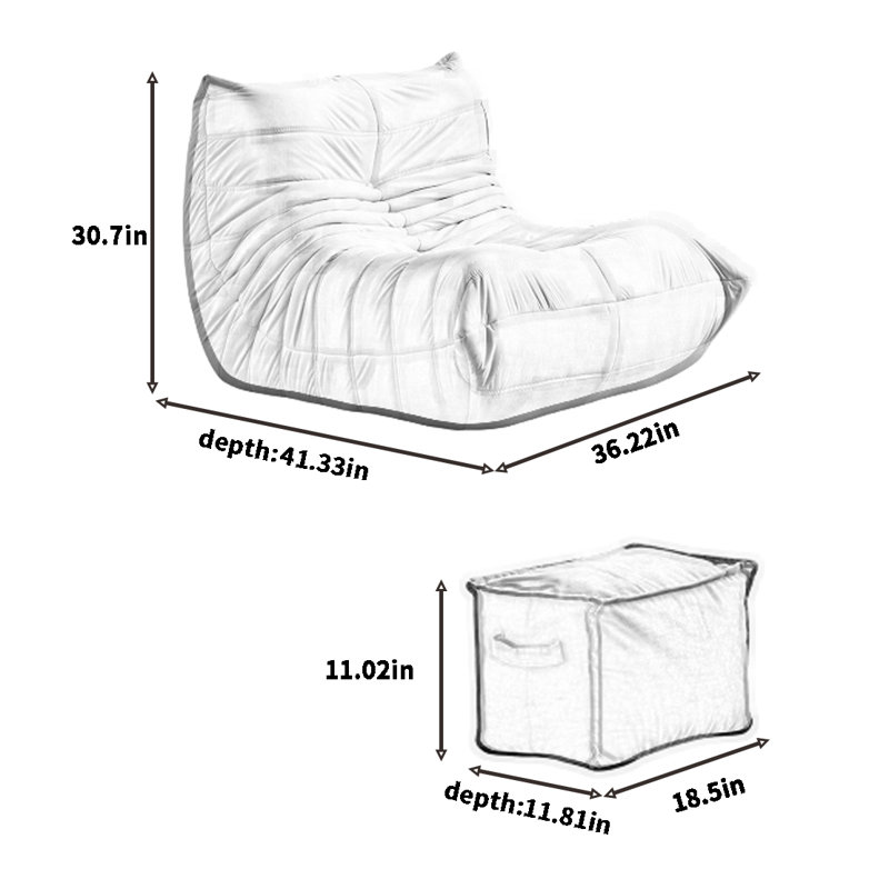 Canapé à billes rétro, Mélange de polyester blanc