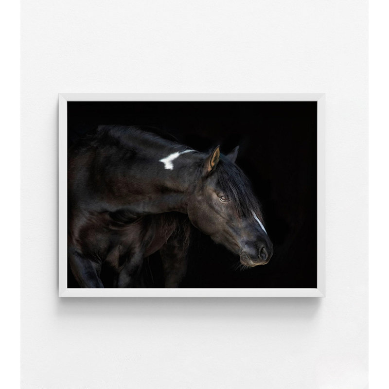 Grand cheval Ogilvy, reproduction rustique encadrée, image animalière de ranch rustique au-dessus d'une cheminée, décoration équestre encadrée