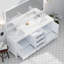 Meuble-lavabo double l 80 po x P 22 po, comptoir en marbre de Carrare et miroir de 30 po-1494496210