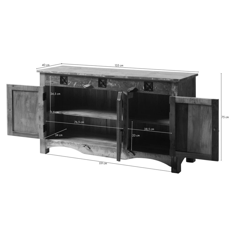 Nature Of Spirit 135cm Solid Wood Sideboard