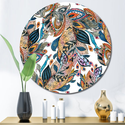 Boho Lucious Floras en orange et vert - impression sans cadre