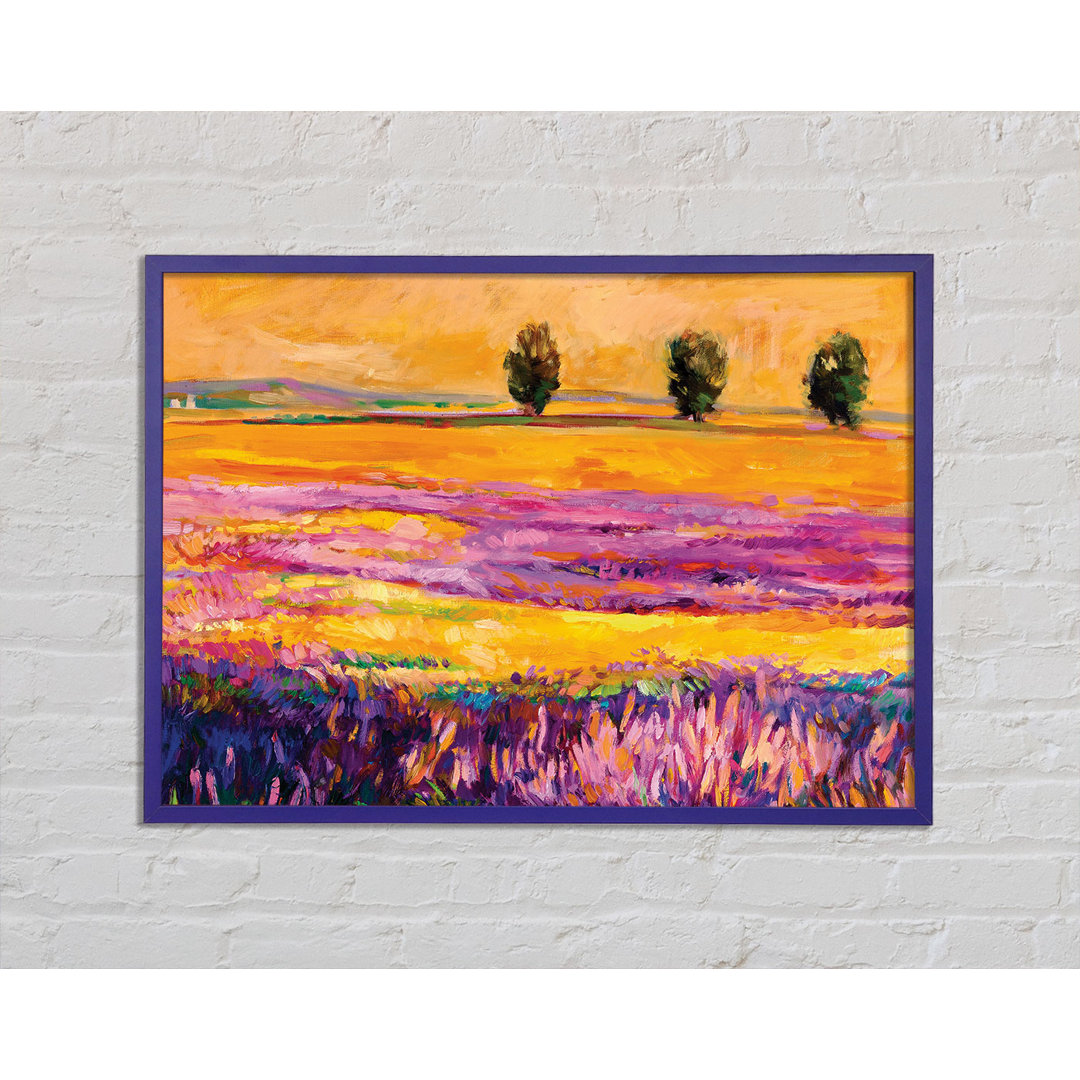 Gerahmtes Poster Pinks In A Field Of Gold Landscape