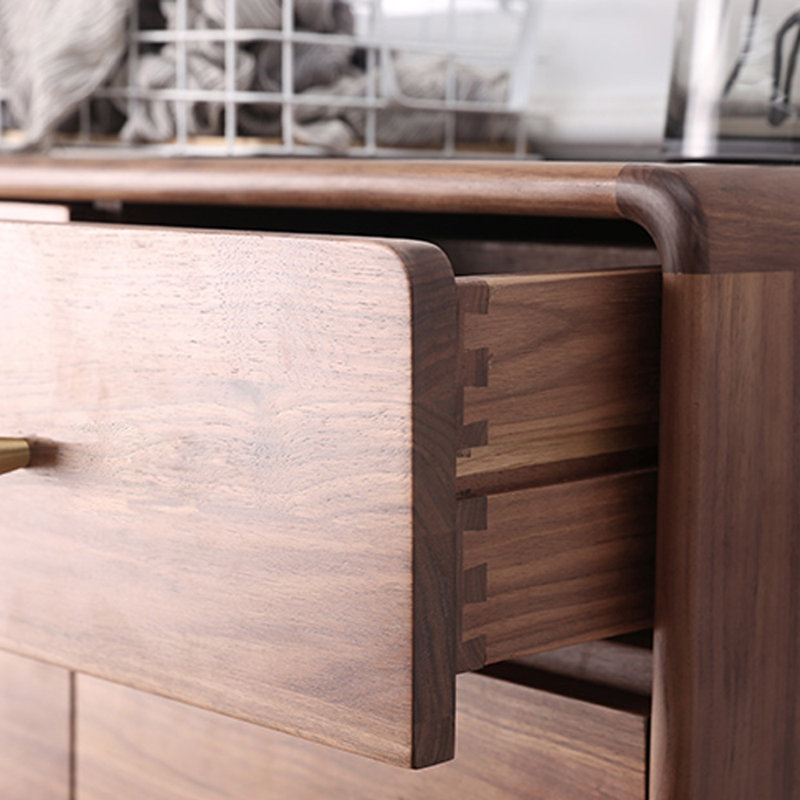 Black walnut solid wood storage shoe cabinet