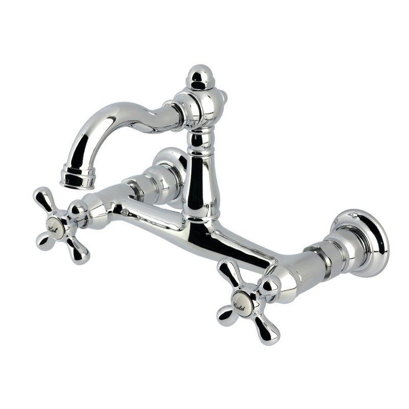 Robinet de cuisine mural Kingston, Chrome poli