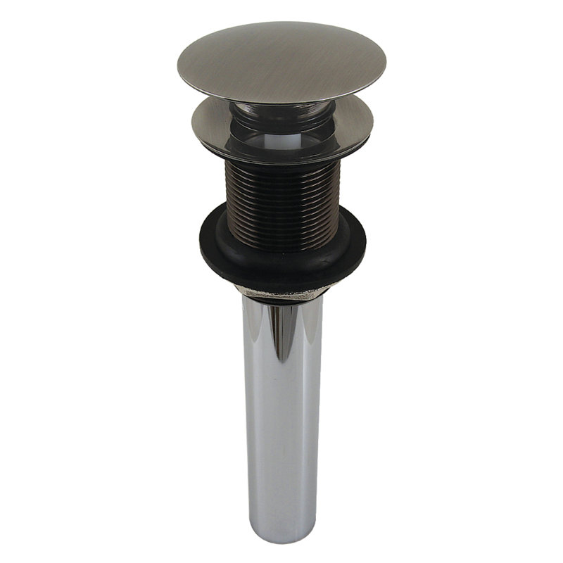 Kingston Brass Push Pop-Up Bathroom Sink Drain without Overflow, 22 Gauge, Black Stainless