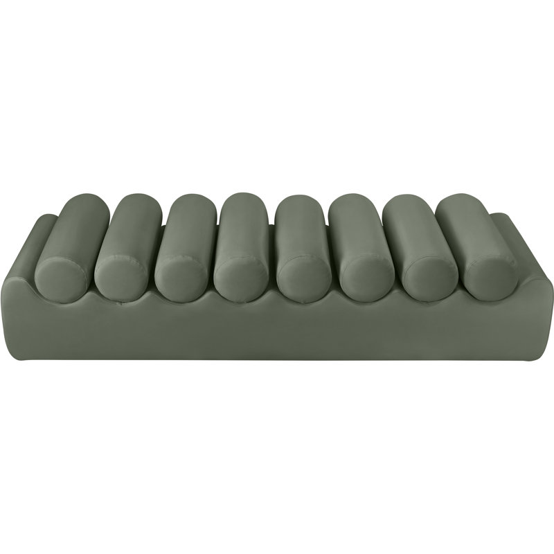 Rumble Vegan Leather Bench, 16.5" H x 72" W x 22" D, Green Vegan Leather