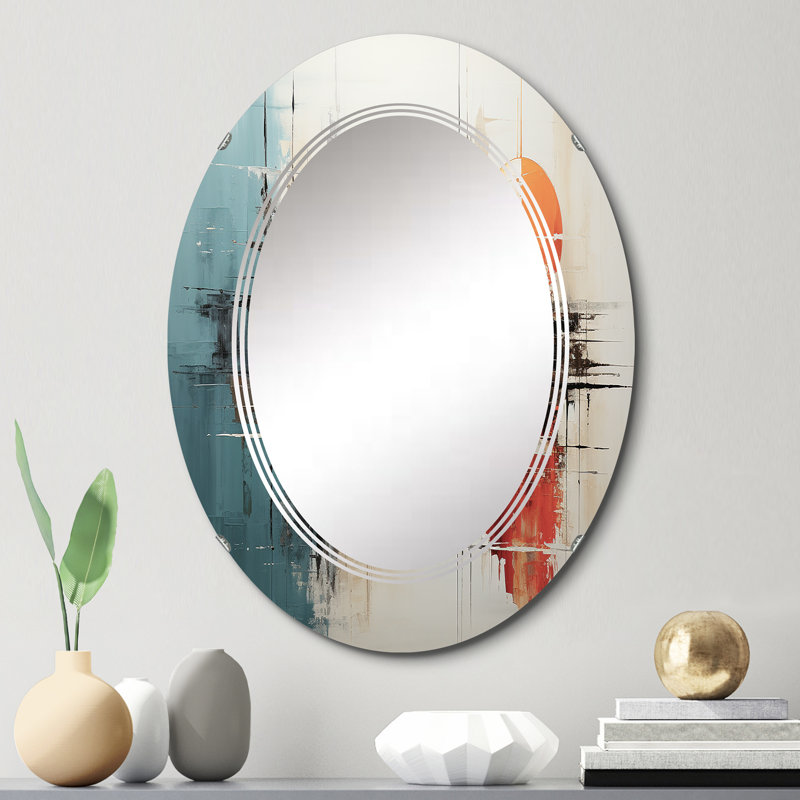 Warnfried - Miroir mural moderne ovale, 30 po x 20 po