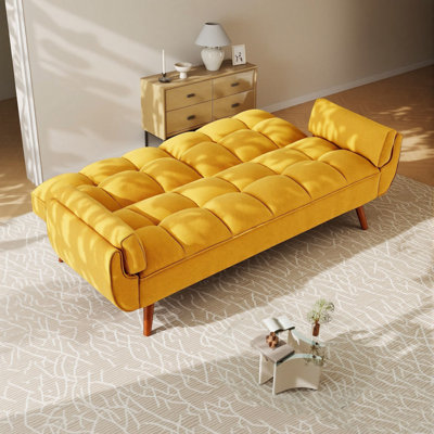 Linen-Upholstered Folding Sofa, Adjustable Recliner-Style Sofa Bed, Suitable For Living Rooms, Apartments, Or Offices
