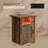 Farmhouse Nightstand with Color-Changing LED & 20W Fast Charging, Glass Door Bedside Table with Open Shelf, Night Stand for Bedroom or Living Room-493395325-493395314