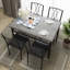Ensemble de salle à manger 5 pièces pour 4 personnes, table de cuisine rectangulaire avec 4 chaises rembourrées - Structure en métal et plateau en MDF - Coin repas gain de place idéal pour les petits appartements/coins repas - Gris