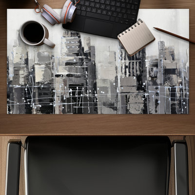 Gray City - Cities Office Gaming Mat for Home Decor