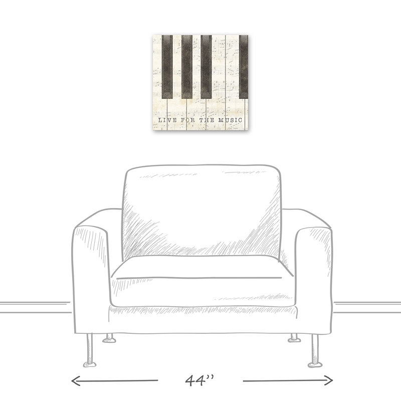 Art sur toile «Live For the Music Keys», H 16 po x l 16 po x P 1,25 po