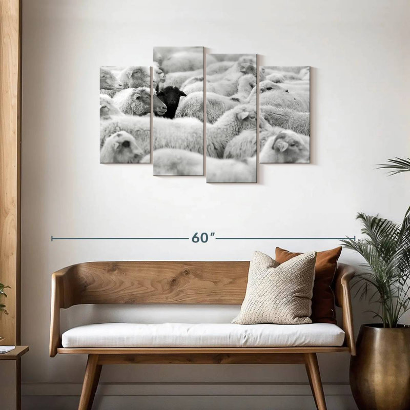 Distinct Black Sheep, 27" H x 43" W