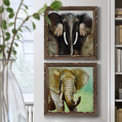 Majestic Encounter - Ensemble de 2 peintures sur toile encadrées