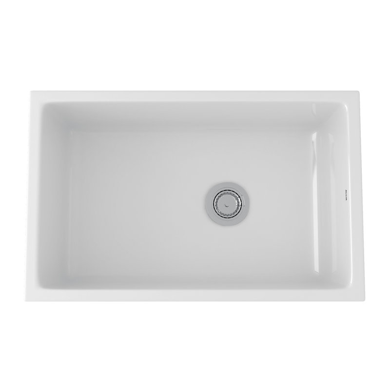 Allia 32" Fireclay Single Bowl Undermount Kitchen Sink, White