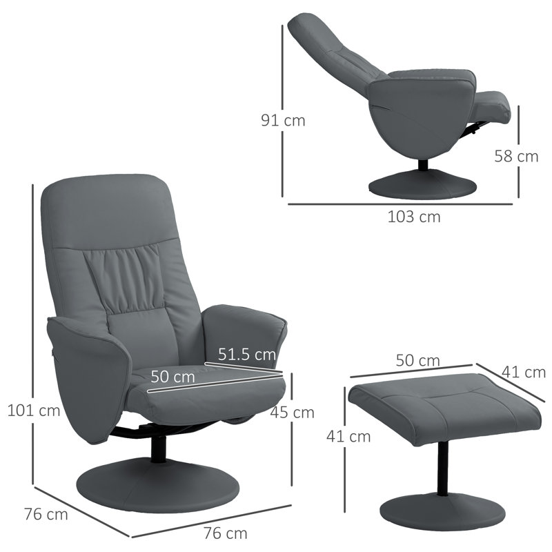 Copenhagan 76 Wide Recliner, Grey