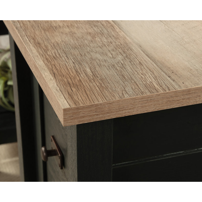 Raven Oak Executive Desk with Drawers and Filing Cabinet