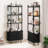 71" Tall Fluted Bookshelf With Sliding Tambour Doors, 4-Tier Book Shelf With Open Display Shelves And Adjustable Footpad, Modern Bookcase With Storage Cabinet For Living Room, Bedroom-730801617