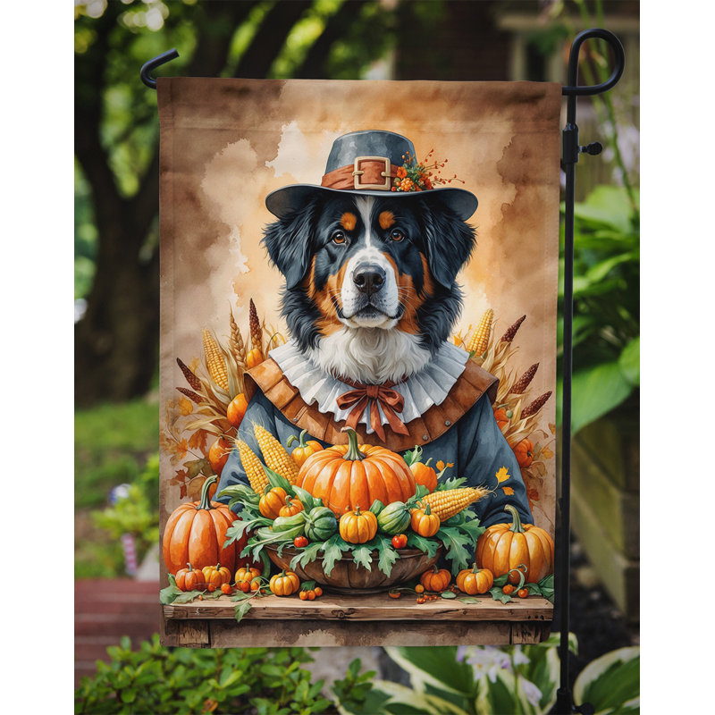 Thanksgiving Garden Flag, Bernese Mountain Dog