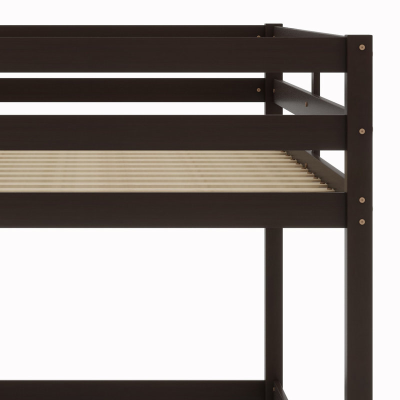 Floor Bunk Bed With Ladder, Espresso