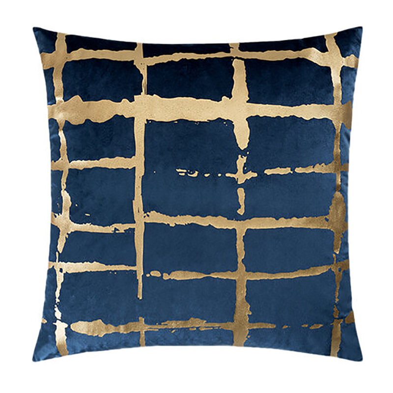 Oslo Square Velvet Pillow Cover & Insert, Blue