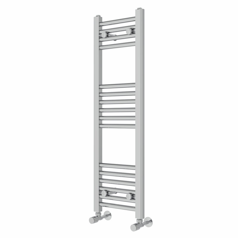 Wiest Straight Heated Towel Rail Radiator Bathroom Ladder Warmer, 100cm H x 30cm W x 3cm D, Chrome, Straight Towel Rail