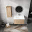 Meuble-lavabo de salle de bain avec lavabo en résine et armoire latérale - Accessoire moderne, mobilier, grand intérieur