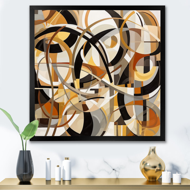 «Mid Century Artistic Transformations I - Modern Midcentury», art mural sur toile, Cadre photo noir