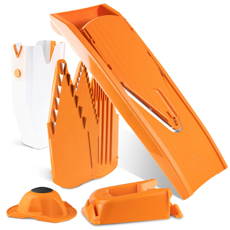Borner Classic V-1 Mandoline, Professional Set, Orange, Orange