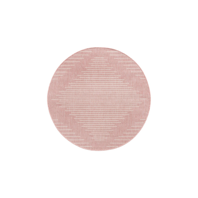 Striped Indoor / Outdoor Rug, Round 4'