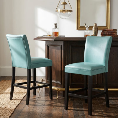 Tabouret de bar moderne en similicuir noir LUMera