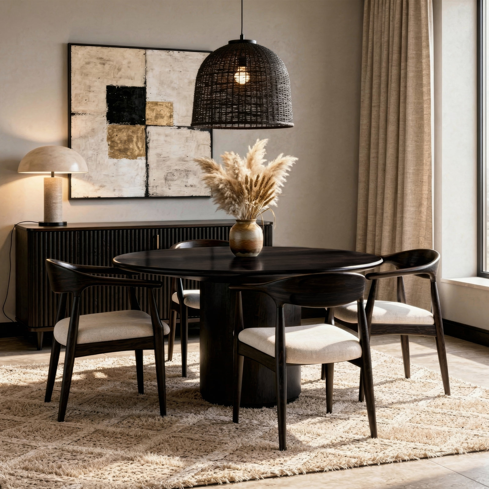 Carter 54" Dining Table, Coffee Brown