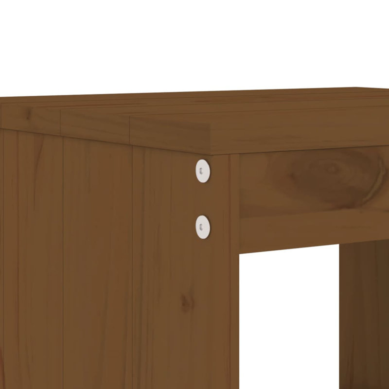 Ayano Brayden Studio Bar Set with Wood Frame and Solid Wood Outer Material, Honey Brown